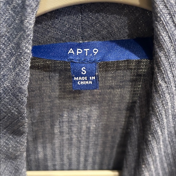 Blue Ribbed Open Cardigan - Picture 2 of 3